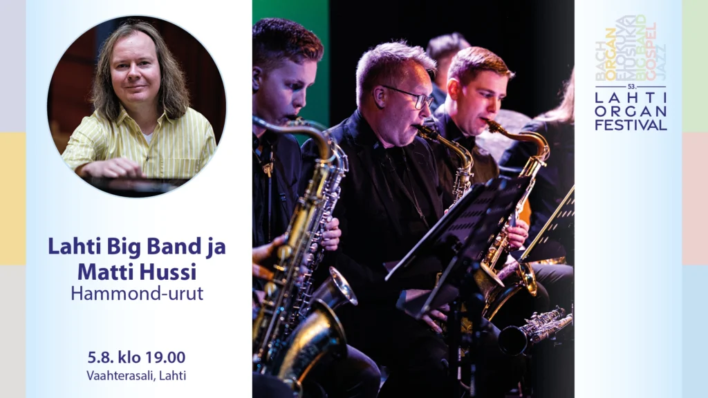 Kuvassa Matti Hussi ja Lahti Big Bandin saksofonistit.